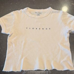 White Florence Graphic Baby tee womens one size John Galt